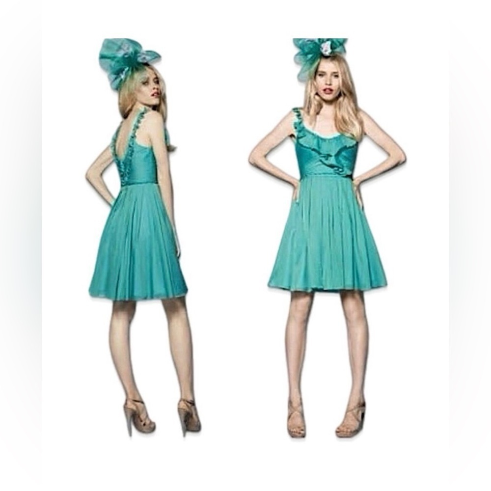 Watters Turquoise Sleeveless Cocktail Dress NWT